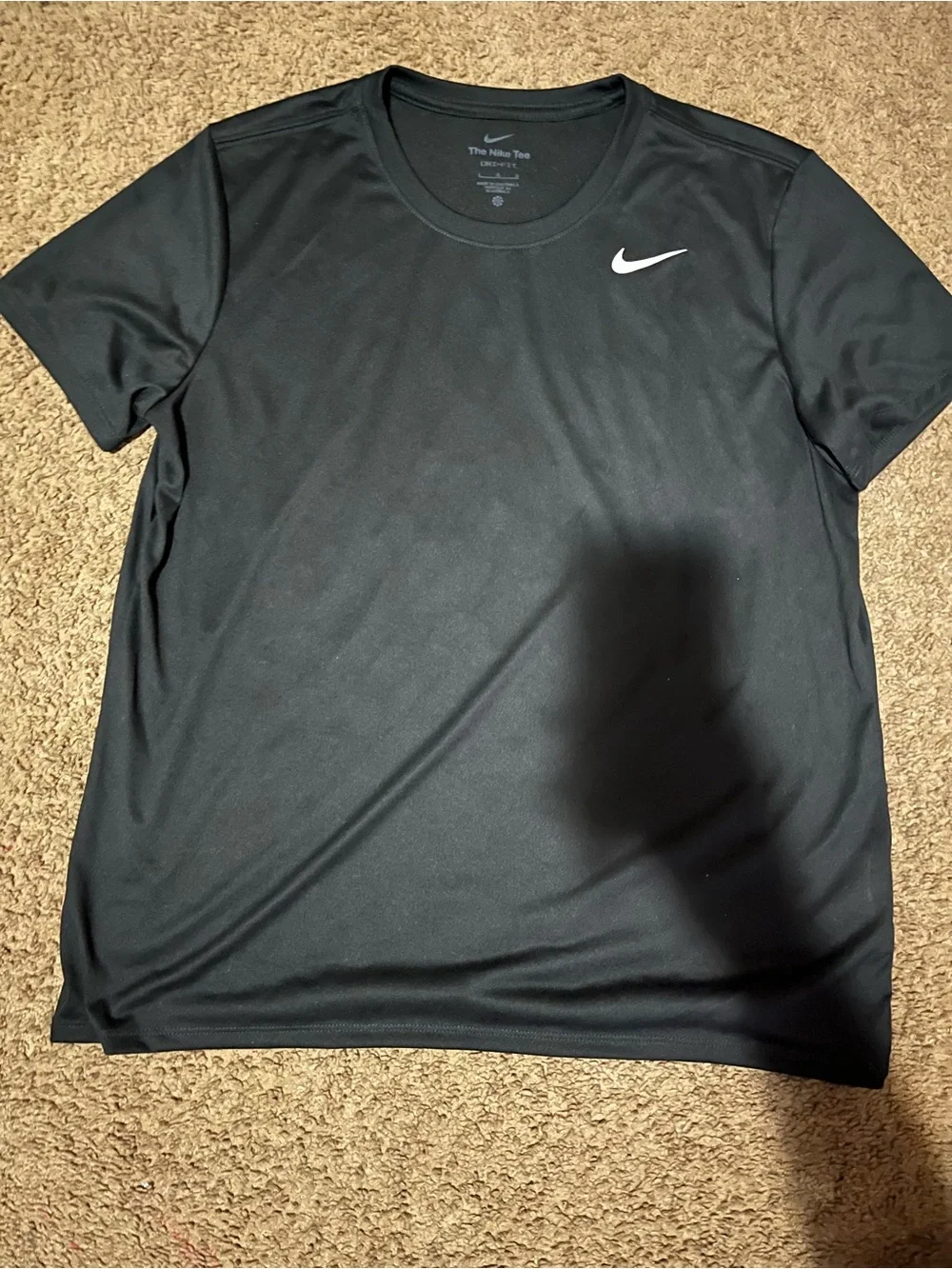 Nike Black Crew Neck Short Sleeve Tee with White Swoosh